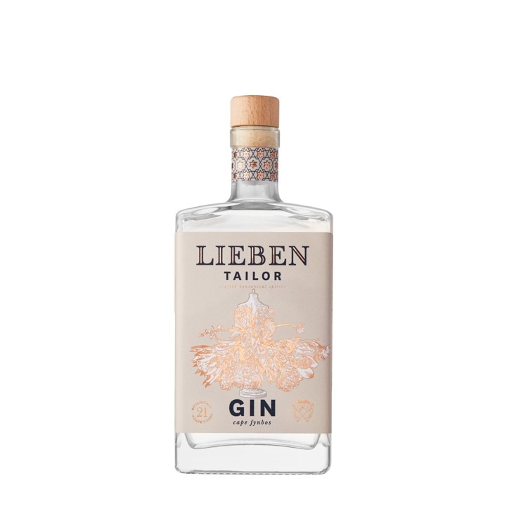 Bouteille de Gin Lieben parfum Tailor sur le site Wild african Gin