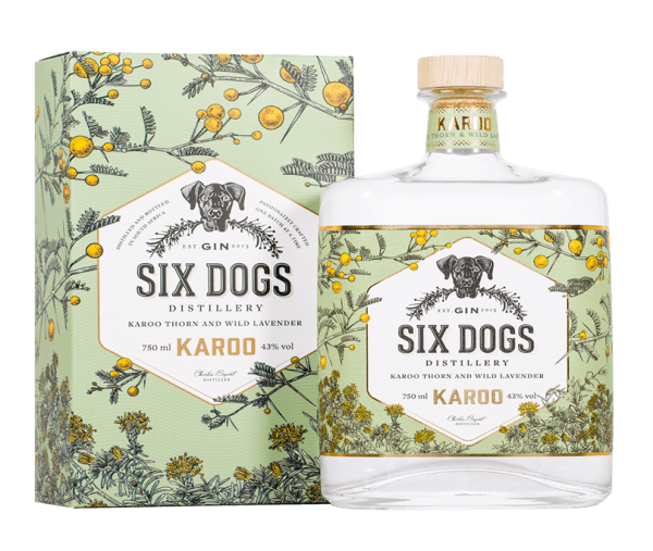 Bouteille de six dogs karoo avec son packaging